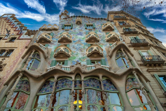 Casa Batllo designed by Antoni Gaudi, Barcelona, Catalonia, Spain