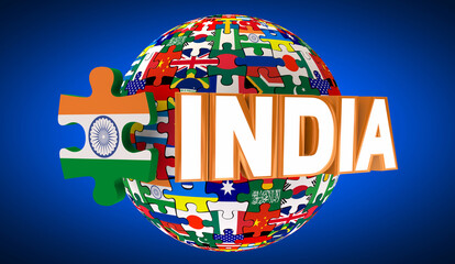 India Country Nation Flag World International Relations 3d Illustration
