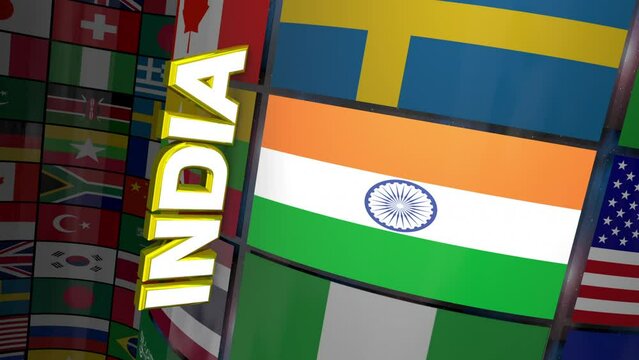 India Country Flag International World Nation Business Trade 3d Animation