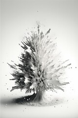 Exploding Christmas tree made of icy snow