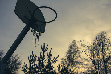 abandoned basketball court