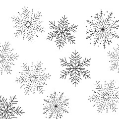 Background christmas doodle. Winter snow vector doodle icon. Winter snow doodle symbol