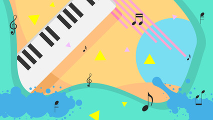 Abstract Piano Keys Music Keyboard Instrument Song Melody Vector Design Style