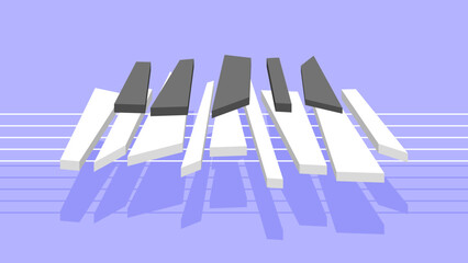 Fototapeta premium Abstract Piano Keys Music Keyboard Instrument Song Melody Vector Design Style