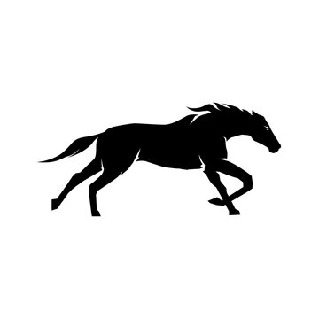 horse running, horse silhouette vector logo Isolated on white background