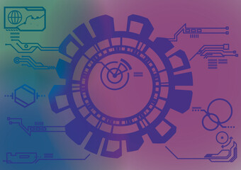 Vector template HUD Screen Information Concept Multicolours hi-tech elements background