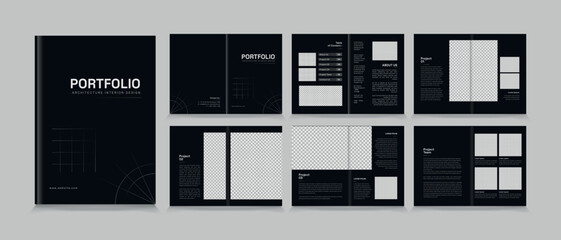 Architecture and interior portfolio layout design, a4 standard size print ready brochure template. 
Architecture portfolio design, a4 size brochure design for interior.

 - obrazy, fototapety, plakaty