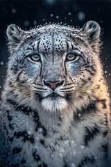 Fototapeta na wymiar Snow leopard portrait 