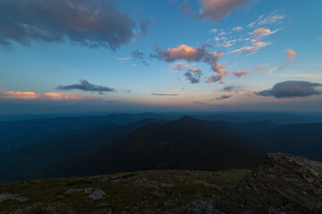 sunset over the mountains