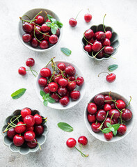 Fresh red cherries fruit