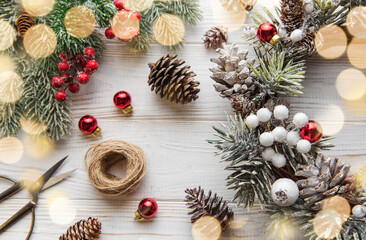 Prepare for Christmas,  creative craft wreath.