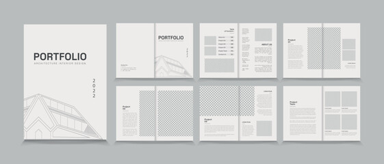 Architecture and interior portfolio layout design, a4 standard size print ready brochure template. 
Architecture portfolio design, a4 size brochure design for interior.

