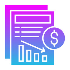 Loss Glyph Gradient Icon