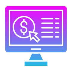 Pay Per Click Glyph Gradient Icon