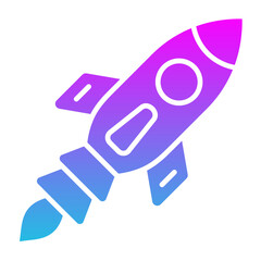 Rocket Glyph Gradient Icon