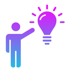 Creative Thinking Glyph Gradient Icon