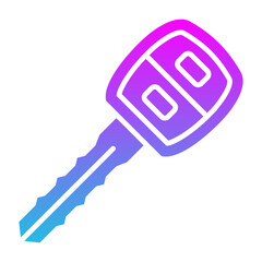 Car Key Glyph Gradient Icon