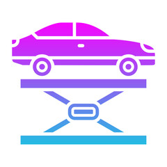 Hydraulic Car Glyph Gradient Icon