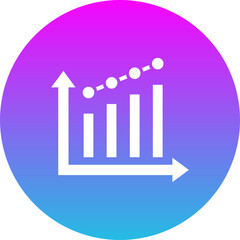Graph Gradient Circle Glyph Inverted Icon