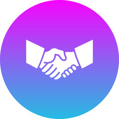 Handshake Gradient Circle Glyph Inverted Icon