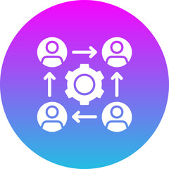 Workflow Gradient Circle Glyph Inverted Icon