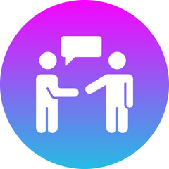 Obraz premium Negotiation Gradient Circle Glyph Inverted Icon