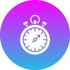 Chronometer Gradient Circle Glyph Inverted Icon