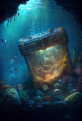 a pirate treasure under the sea.