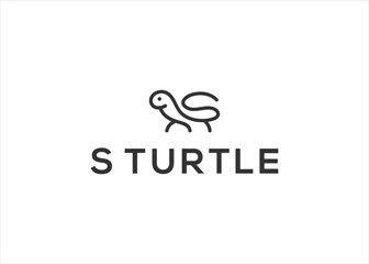 letter s turtle logo design vector illustration