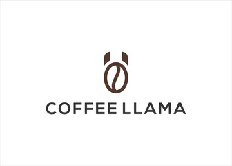 coffee llama or alpaca logo design vector