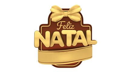 selo 3d feliz natal