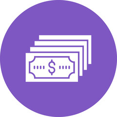 Cash Multicolor Circle Glyph Inverted Icon