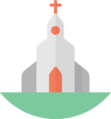 wedding chapel illustration in minimal style