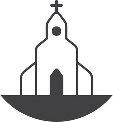 wedding chapel illustration in minimal style