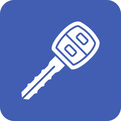 Car Key Multicolor Round Corner Glyph Inverted Icon