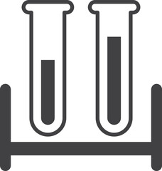 Chemical tube or test tube illustration in minimal style