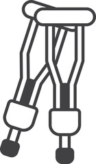 walking crutches illustration in minimal style