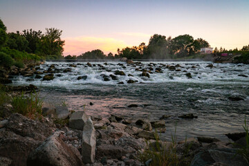 waterfall in the park - the power of nature