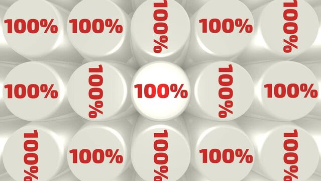 Background of hundred percent symbols. Background of wavy-moving hundred percentage symbols. Seamless looping videos