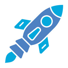 Rocket Glyph Two Color Icon