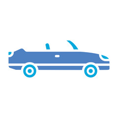 Convertible Car Glyph Two Color Icon