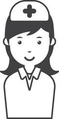 female nurse illustration in minimal style