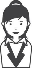 female office worker illustration in minimal style