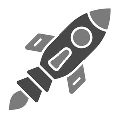 Rocket Greyscale Glyph Icon