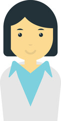 female office worker illustration in minimal style