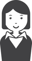 female office worker illustration in minimal style