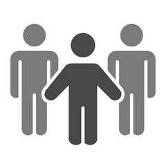 Team Greyscale Glyph Icon