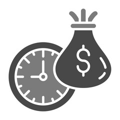Time Is Money Greyscale Glyph Icon