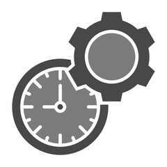 Time Management Greyscale Glyph Icon