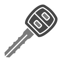 Car Key Greyscale Glyph Icon